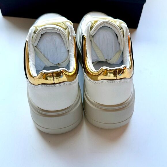 NWT Roberto Cavalli “Cavalli Class” logo hardware white low top sneaker Size 37 - Picture 13 of 16